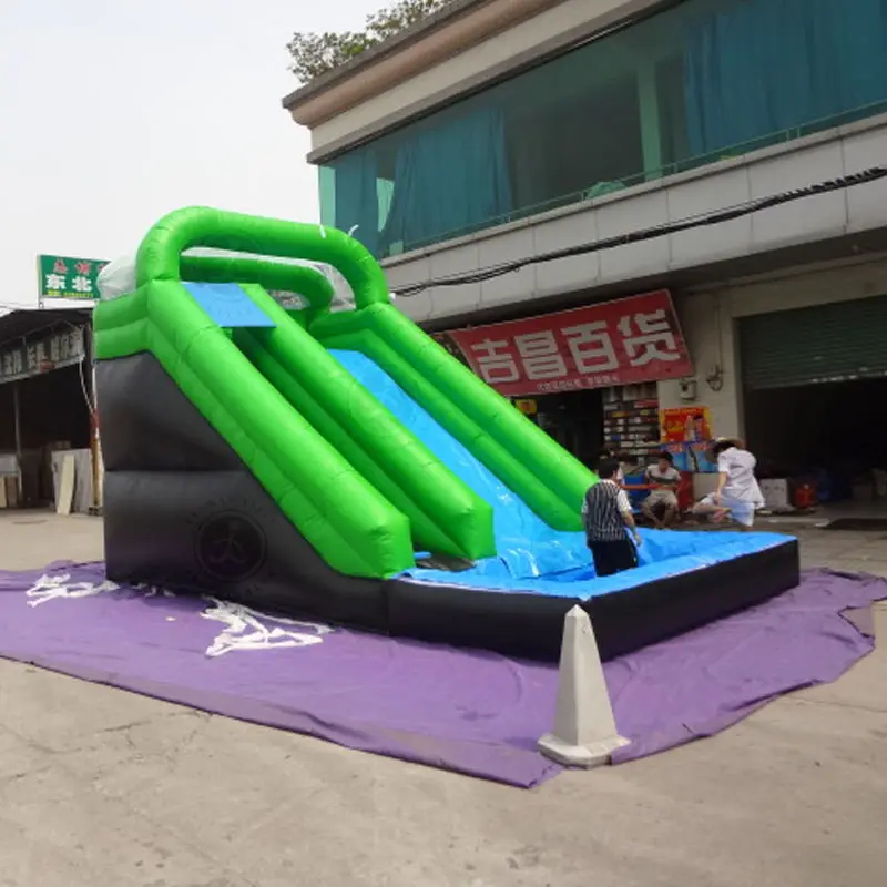 Children's play inflatable pvc large outdoor long slide castle, high quality inflatable bouncing slide