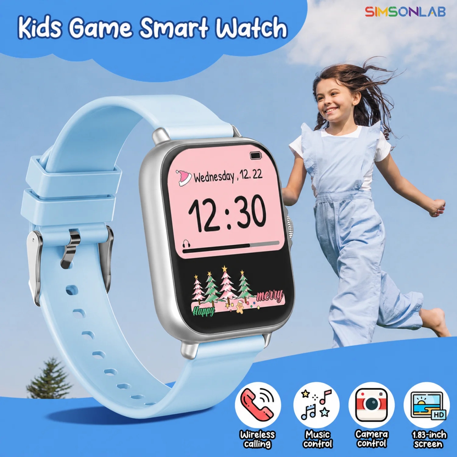 Kids Education Calculator - 2026 Smartwatch voor kinderen 1,83” HD-touchscreen