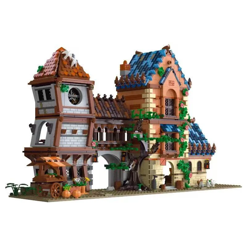 

2843PCS Medieval Tavern MOC Building Blocks DIY Street Scene 3D Architecture Model STEM Educational Toy Kids Birthday Gift