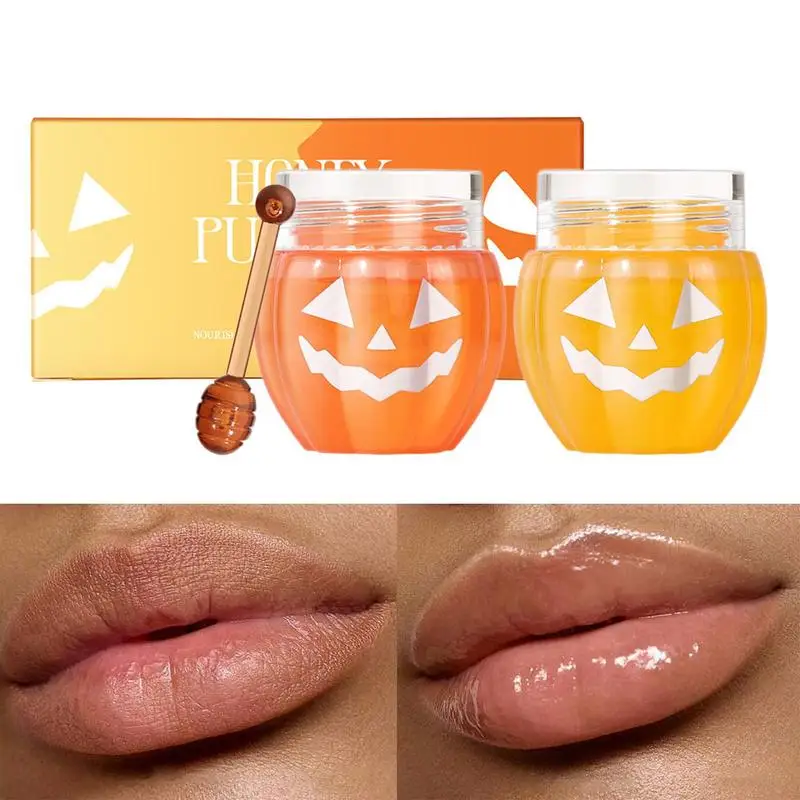 

Honey Pot Lip Balm Honey Pot Lip Balm Set Of 2 Pumpkin Jar Design Honey Pot Lip Balm With Wand Halloween Gift For Girlfriend