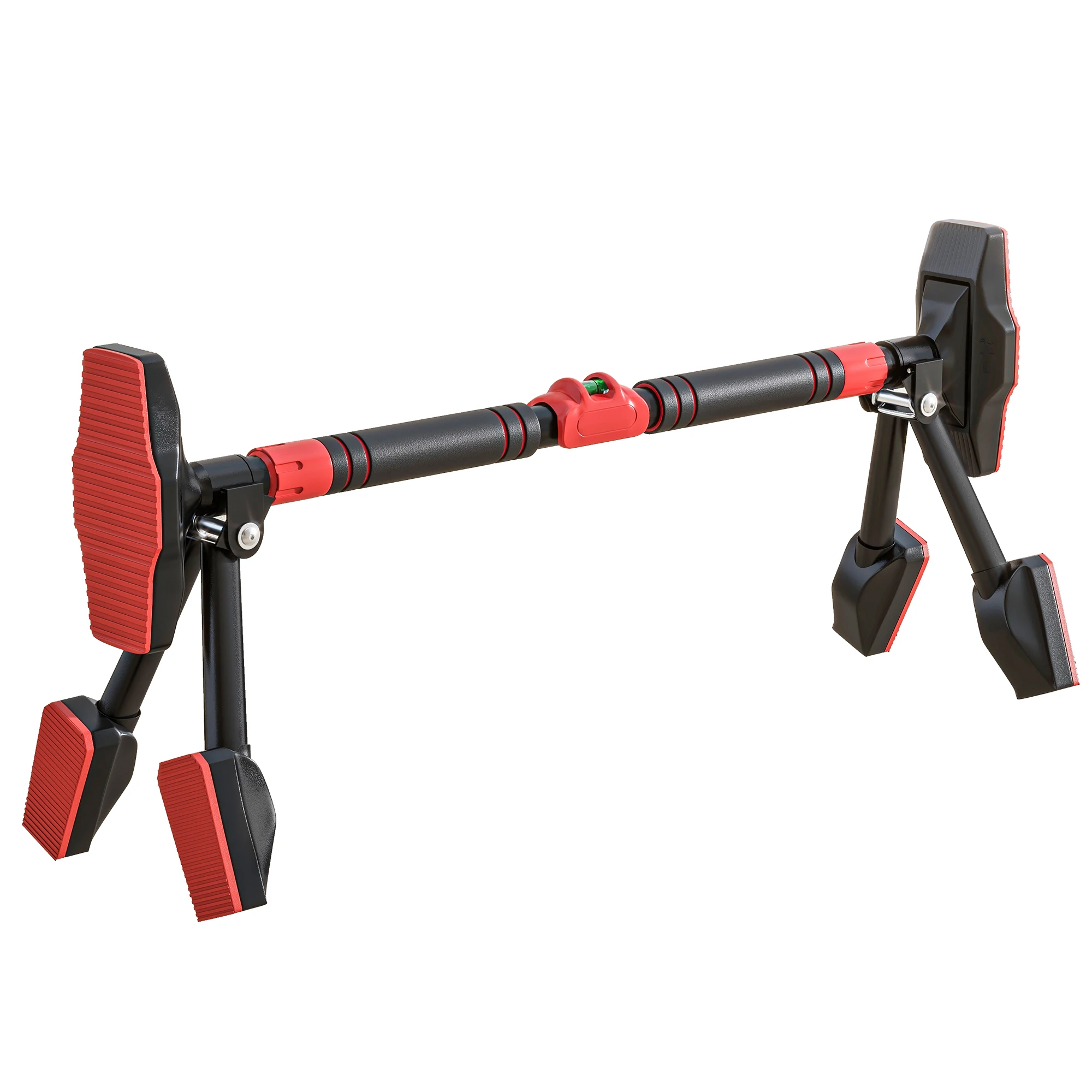 SPORTNOW Barre de traction réglable de 80 à 110 cm, barre de porte niveau intégré, structure triangulaire, jusqu'à 225 kg, noir