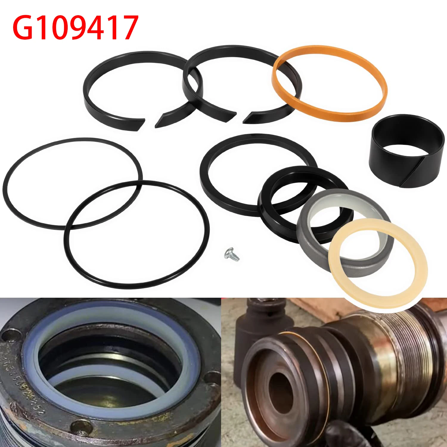 TML G109417 Hydraulic Cylinder Seal Replacement Kit Fit for Case 650 850D 855D W30, 35C 35CWL 580B 580D 580E 580G 580SD 580SE