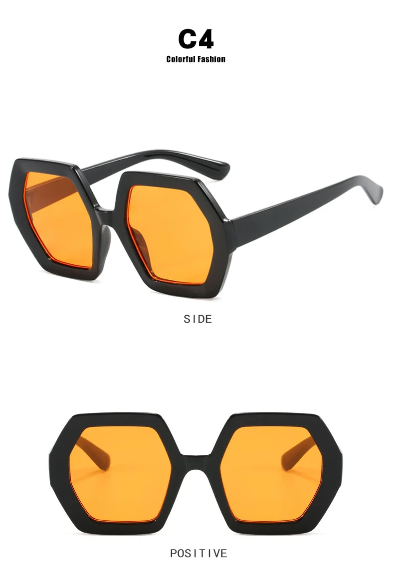 Übergroße polygon gelbe Damen Ssun glasses Mode Vintage große quadratische Sonnenbrille weibliche Luxusmarke Punk Brillen schirme – Detail 8