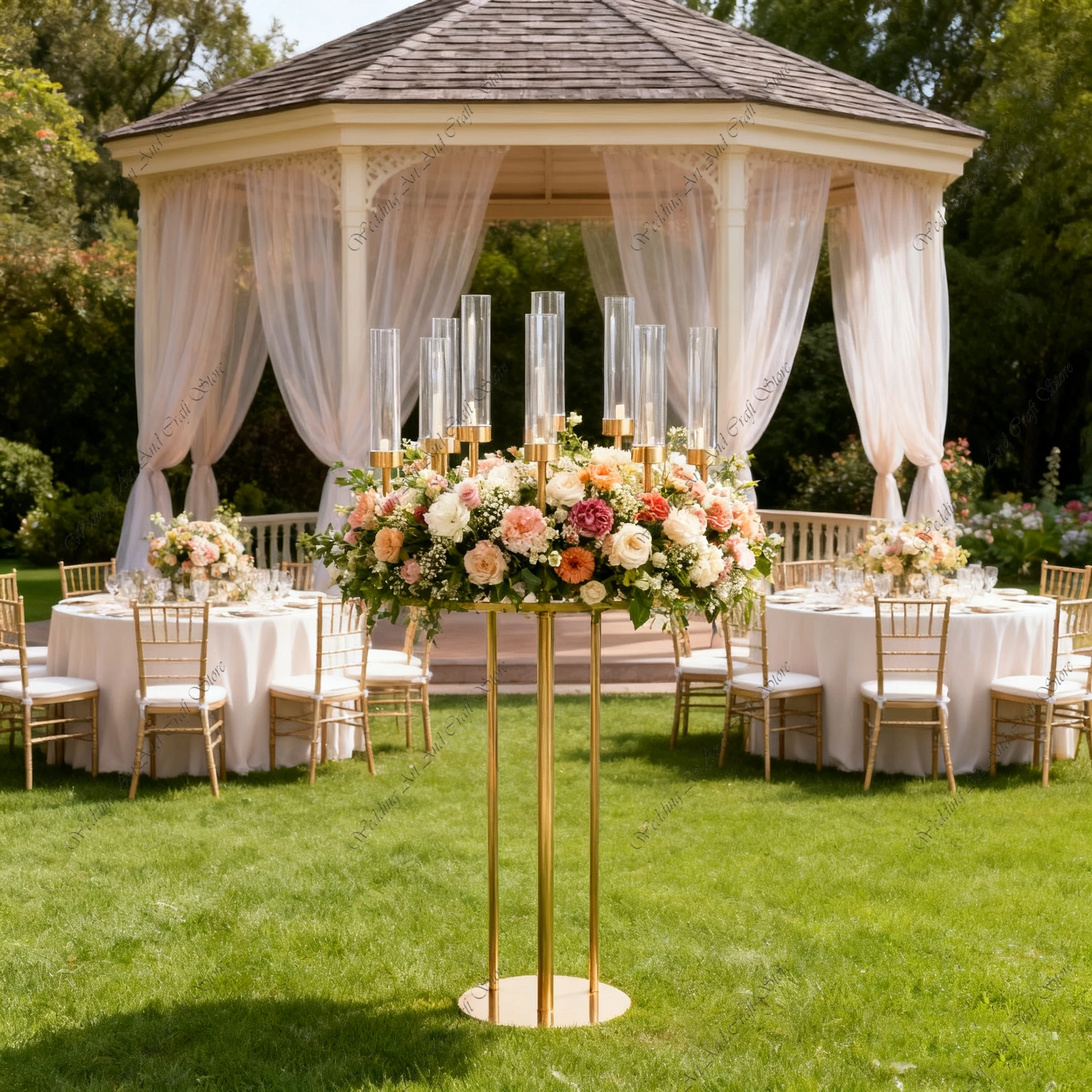 

4/8/10 шт. золотистые подсвечники-канделябры F30 с 12 рожками, центральные элементы декора, подставки-арки из кованого железа для свадебного стола hh87