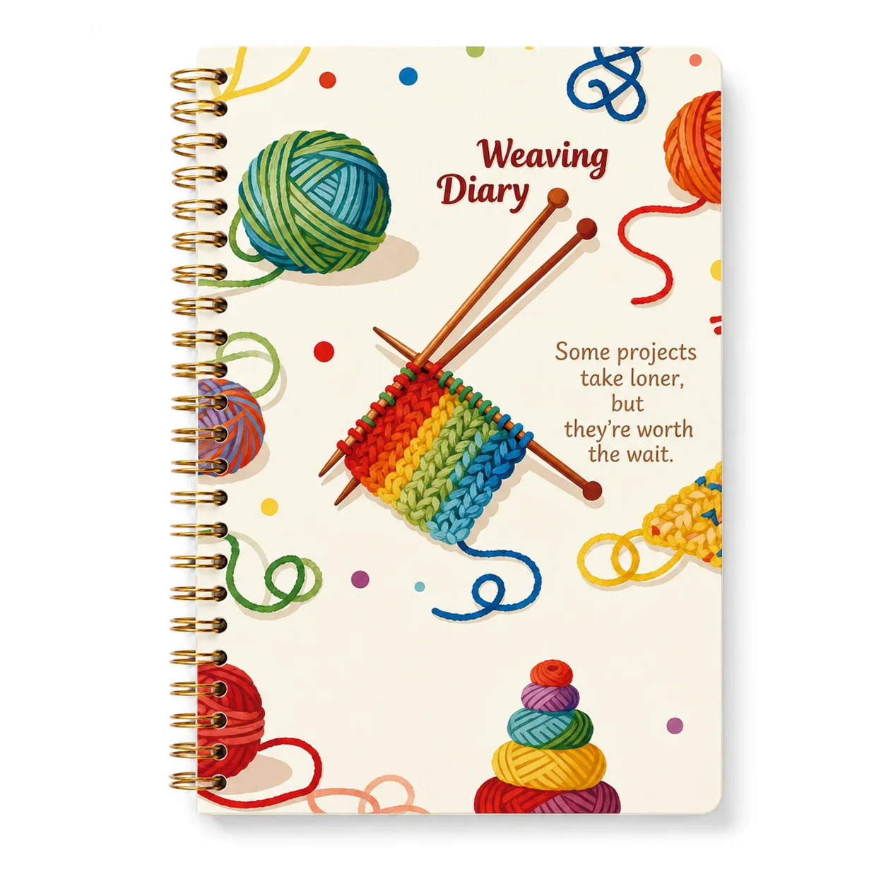 Spiral Bound Weaving Diary Notebook Knitting Crochet Project Journal Yarn Craft Pattern Log Book Project Tracker Planner