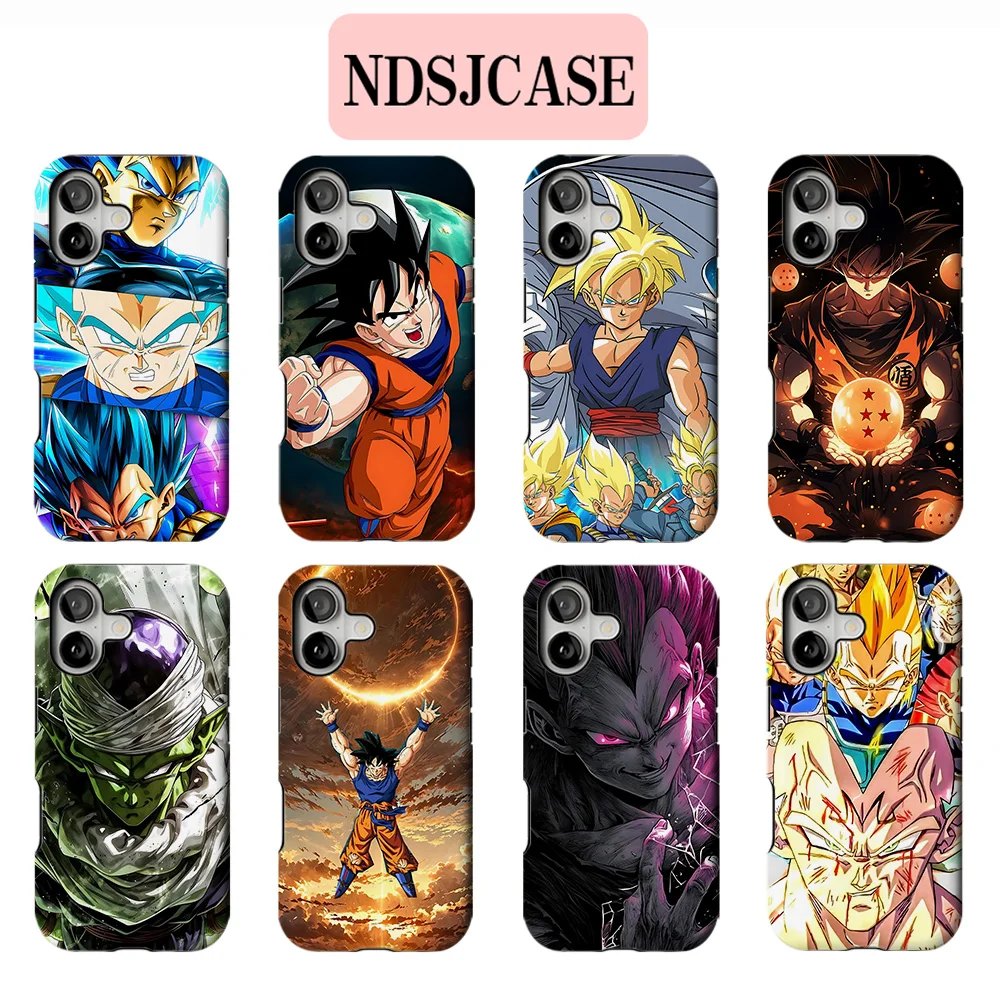Phone Case for iPhone 17 17e 16e 16 15 14 13 12 11 X XS XR XSMAX Air Pro Max Plus Double-layer Cover Cool Dragons Balls Son Goku