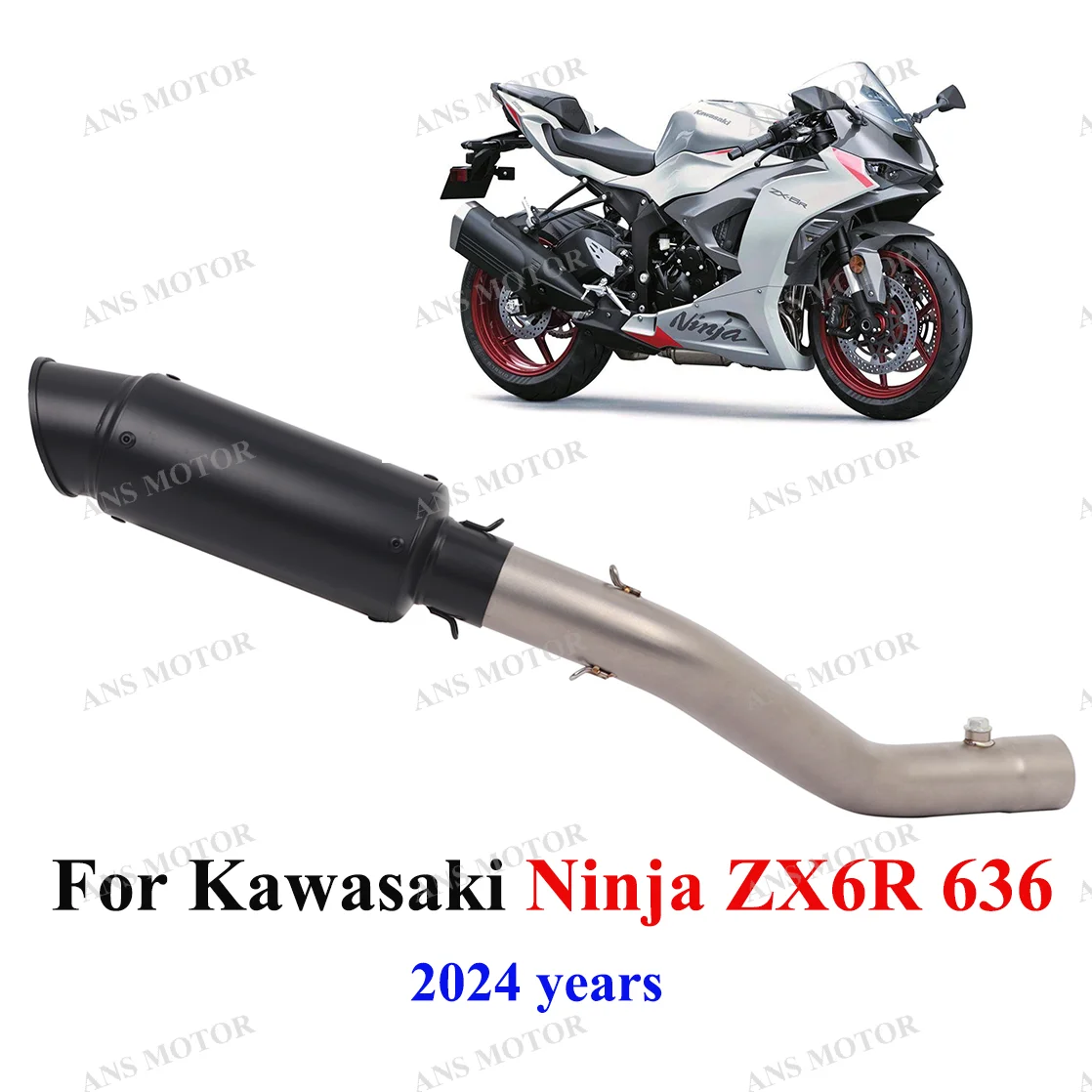 

For KAWASAKI Ninja ZX6R 636 2024 Years Motorcycle Exhaust Slip On Escape ZX6R Exhaust Black Muffler