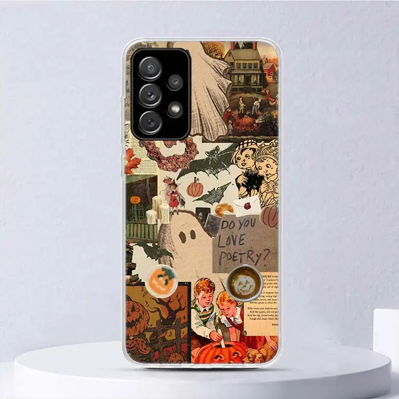 October Fall Halloween Spooky Pumpkin Soft Case For Samsung Galaxy A51 A71 A50 A70 A21S Phone Cover A30 A20E A10 A31 A41 A6 A7 A