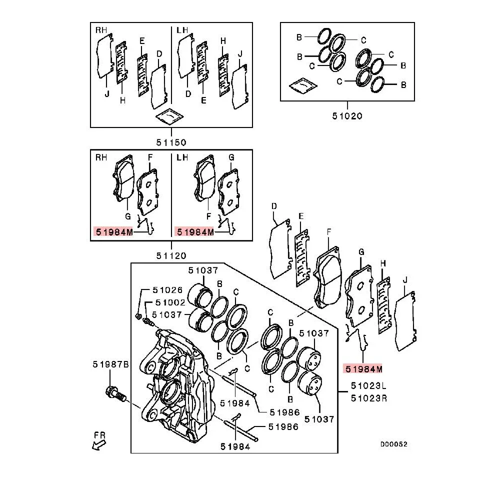 

4605A466 1 Piece Front Brake Clips for Pajero V87 V95 Brake Repair for Montero V98 Rear Brake Clips For Shugun V93