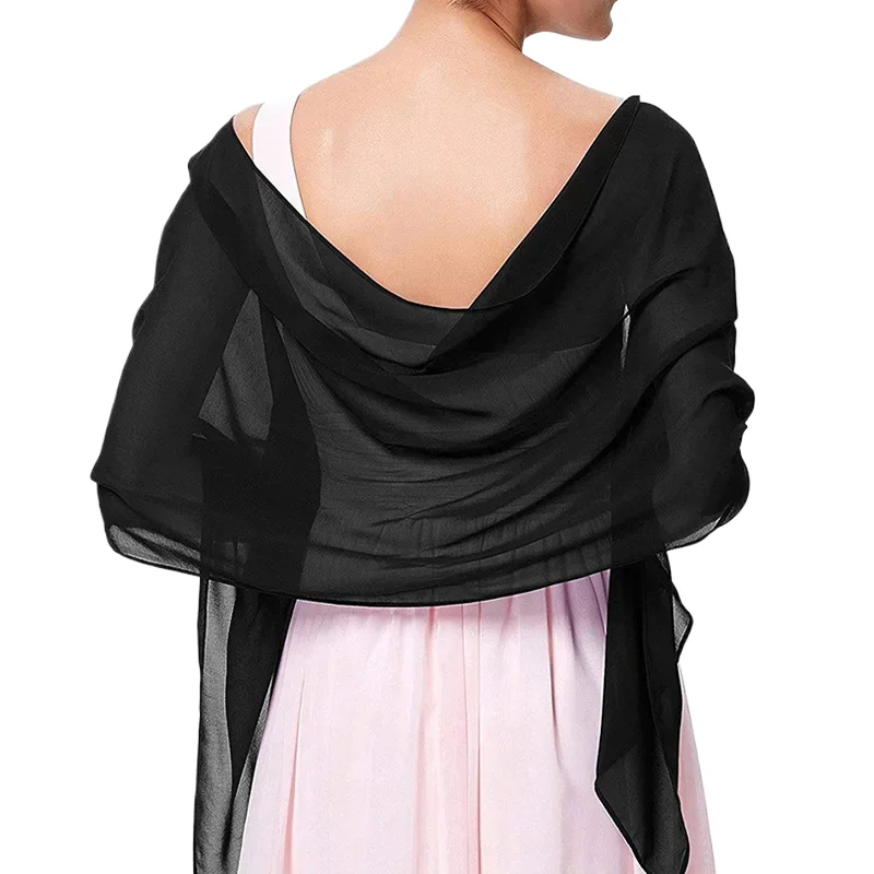 

Korean Solid Color Transparent Chiffon Silk Scarf Summer Beach Towel Sunscreen Shawl Women Wedding Evening Party Dress Scarf R21