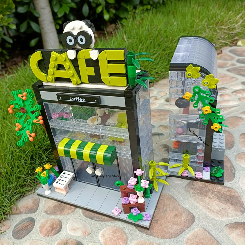 MOC Creative Flower Bouquet Store House Model Building Block City View Holiday Summer Coffee Shop Bricks Girls Toys Kids Gifts