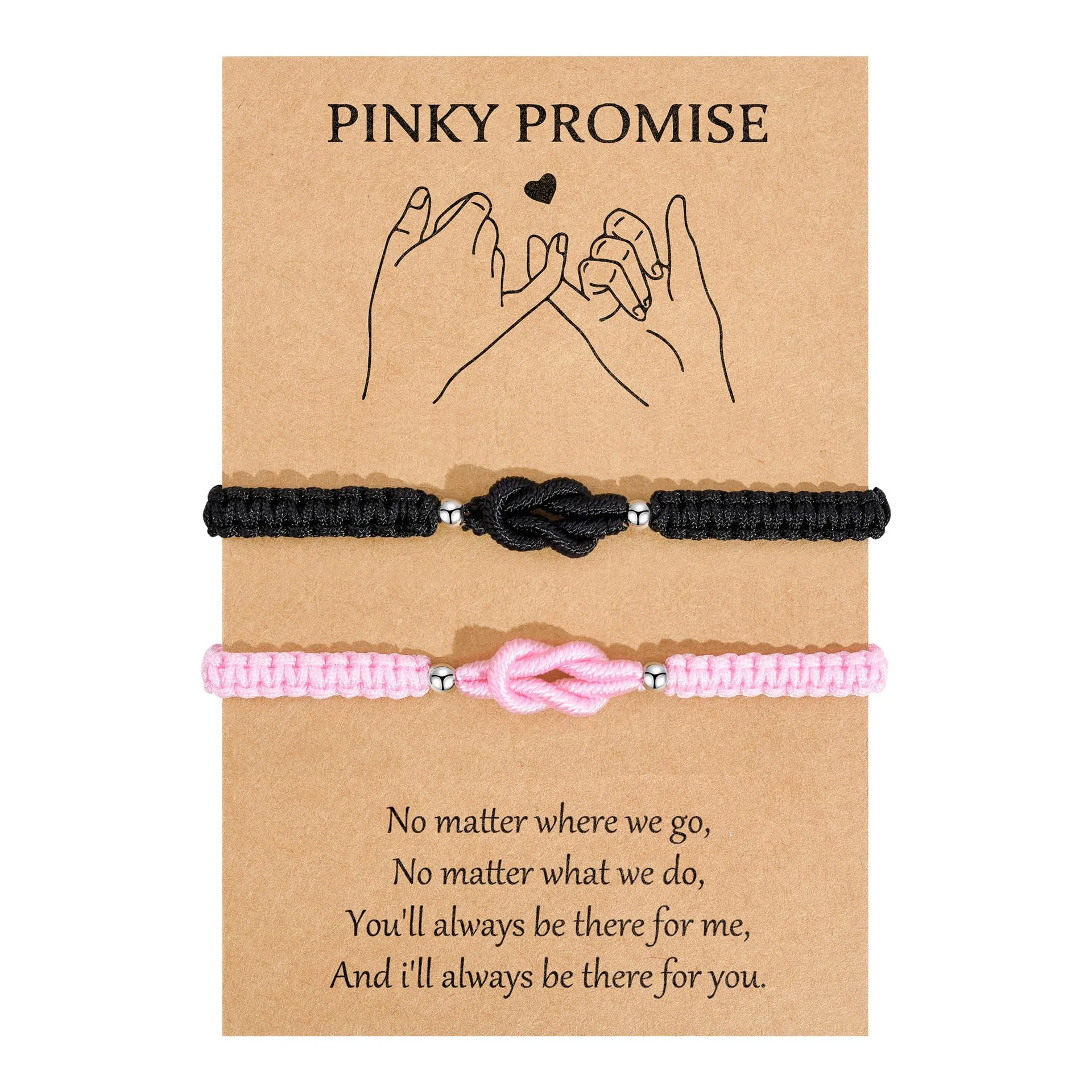 Pinky Promise Forever Love Knot Bracelets for Couples Girlfriend Boyfriend Birthday Anniversary Valentines Christmas Gifts