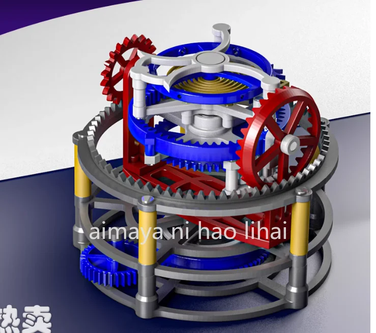 DIY Production of Tourbillon Model, 3D Printing of Mechanical Pendulum Clock, Internal Structure Principle, Spring Power