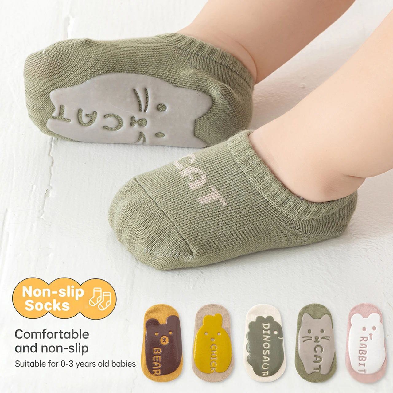 

Милые детские носки-тапочки с мультяшным рисунком, нескользящие, для дома, весна-лето, хлопковые, для новорожденных, короткие носки для детей