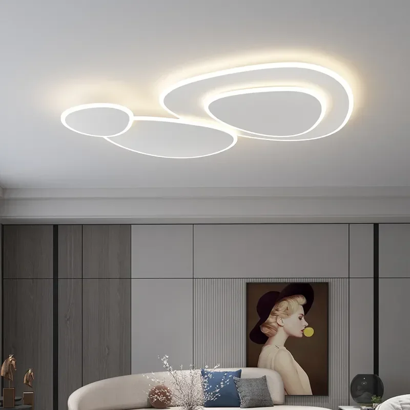 

Modern Led Ceiling Chandelier Lights Indoor Lighting For Living Bedroom Study Room White Fixtures Dimmable Home Decoration Lamps