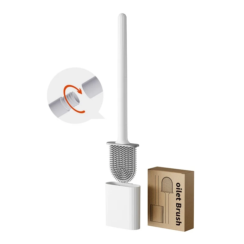 1 Stück Silikon-Wandmontierte Toilettenbürste mit Langem Griff - Langlebiges und Leicht zu Reinigendes Badezimmer-Reinigungszubehör für Toilettenhygiene – Detail 10