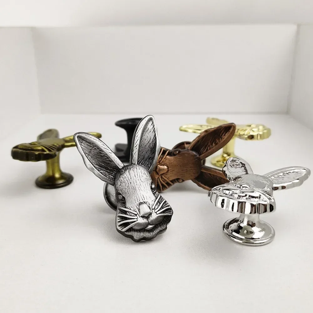Poignée de meuble en forme de lapin en alliage de zinc, poignée de porte pour chambre d'enfant, cuisine, meubles, quincaillerie, amélioration de l'habitat