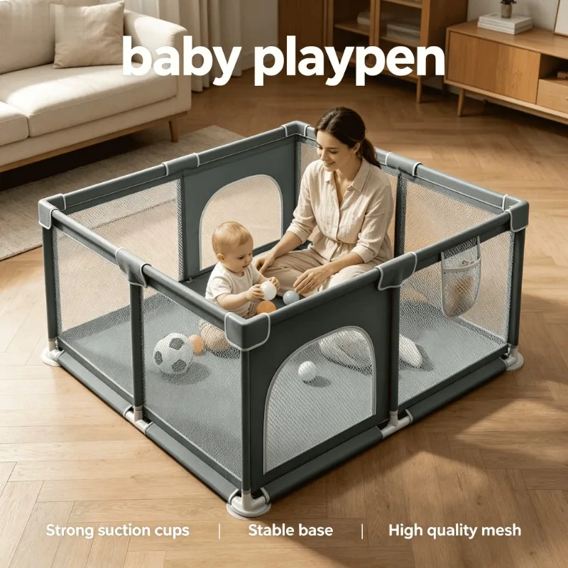 

Play Mat Nursery Home Travel Portable Foldable Safety Toddler Fence Indoor Outdoor Playground Infantil Baby Playpen Play Yard