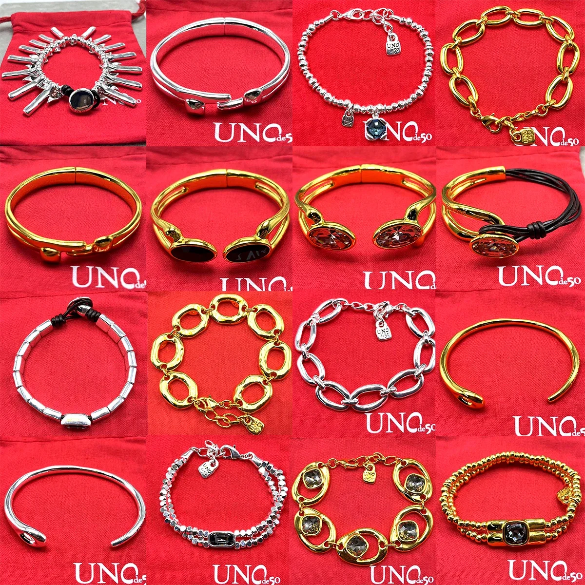 Luxury 2024 Hot Spanish niche original Unode50 jewelry High-end luxury crystal bracelet Fashion elegant ladies party high qualit