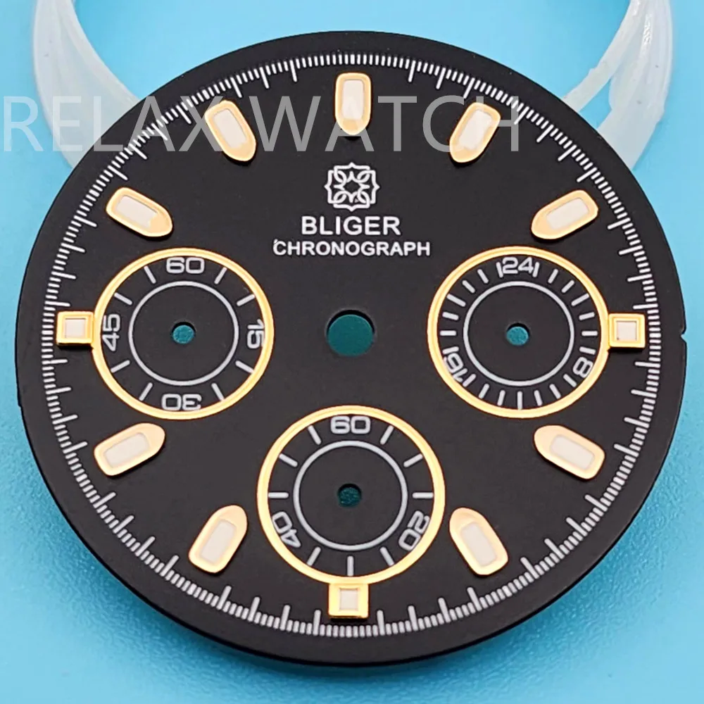 Quadrante dell'orologio con movimento al quarzo verde grigio bianco nero da 29.8mm e quadrante luminoso Vk63 adatto per il movimento giapponese Vk63