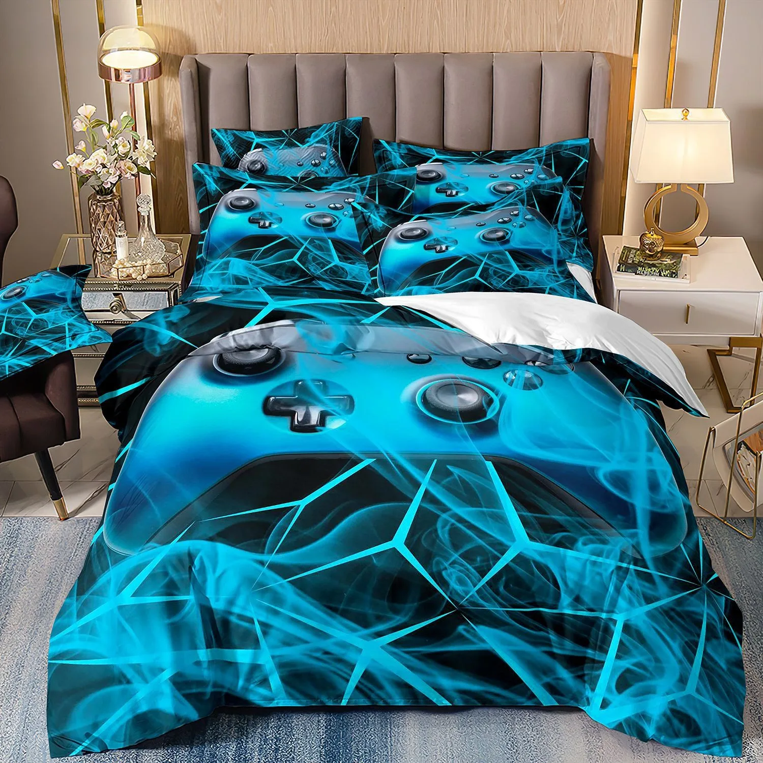 Children Gaming Bedding Set Boys Gifts Quilt Cover Teenagers Boys Holiday Gifts 3D Print Popular Gamer Duvet Cover