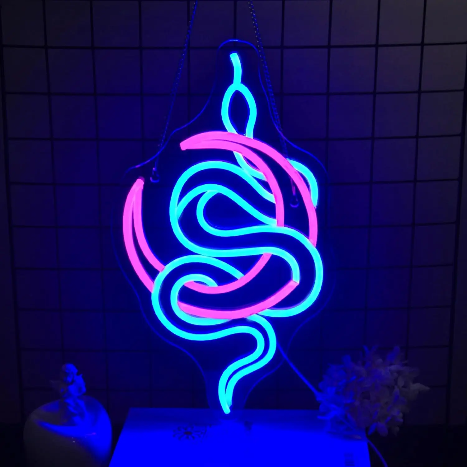 

Snake Moon Neon Sign Led Neon Lights Signs for Wall Decor USB Dimmable for Birthday Party Club Bedroom Bar Man Cave Decor Gift