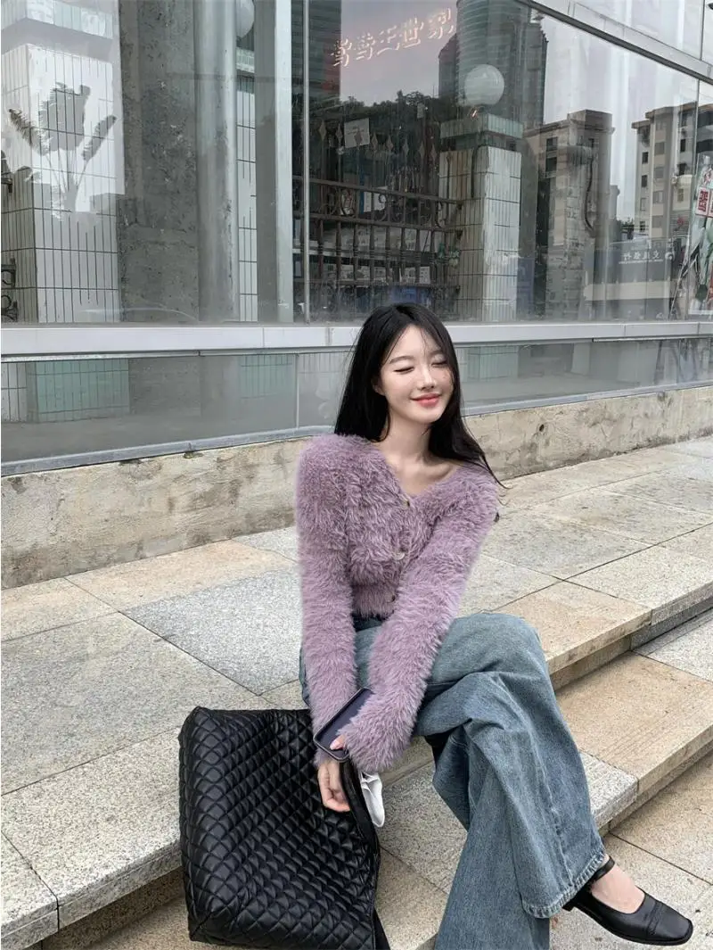 البلوزات لاعبا البلوفرات امرأة بوس سترة في سماكة الكورية نمط الشارع الحضرية Y2K Harajuku ثقافة الموضة العصرية الشرير BF