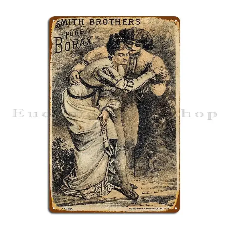 Letrero Metálico Decorativo de Borax Puro Smith Brothers para Garaje, Bar, Cueva, Pub, Póster de Metal