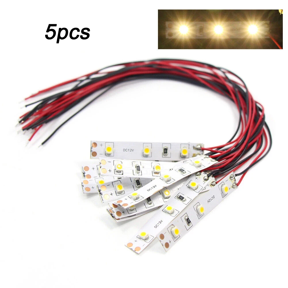 5Pcs Pre Wired White Strip Led 3528 SMD LED Light Self-adhesive Flexible 12V-18V White/Warm White