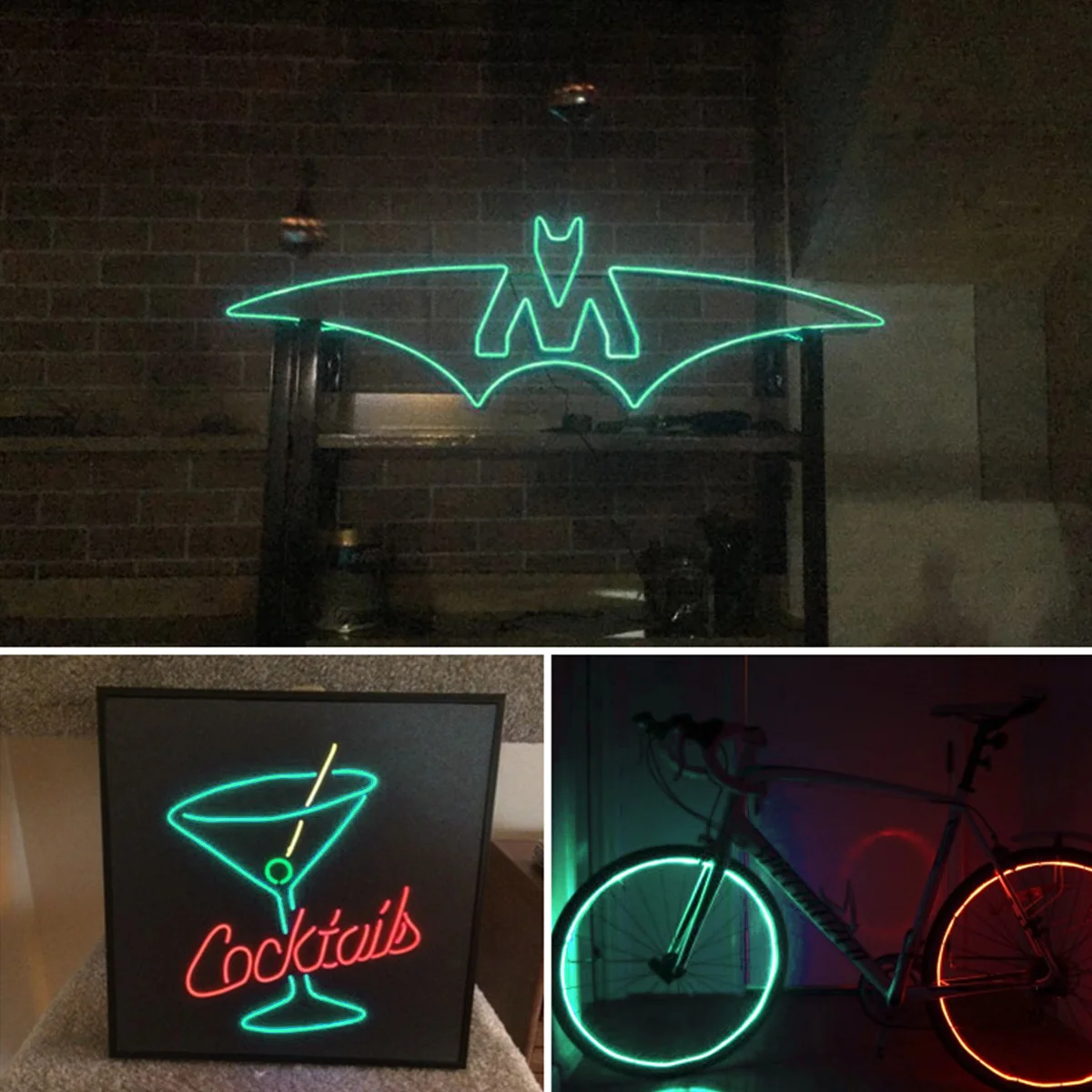 

PLAFOPE EL Wire Light Strips for Car Decoration Glowing Automotive Electroluminescent Green Strobing Lamp