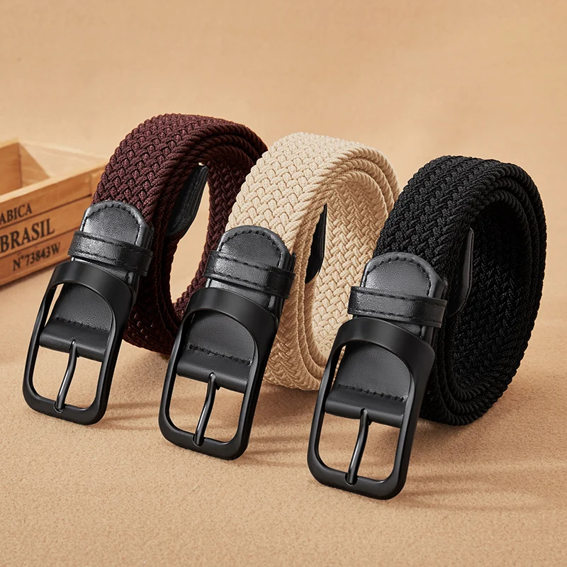 

Men's Belt Casual Woven Elastic Belt Outdoor Sports Women's Belt No Need for Punching Women Fashion Belt For Men