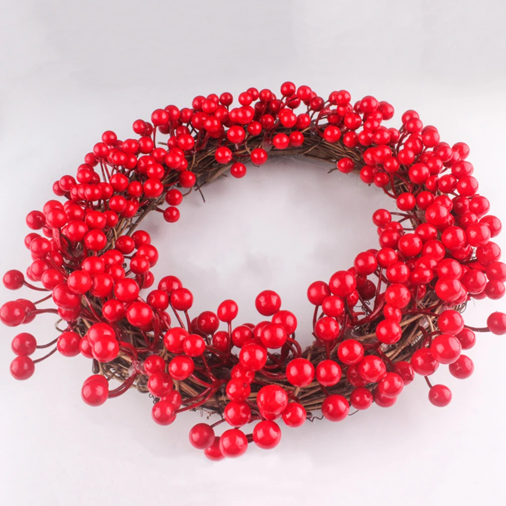 

Garlands Artificial Berry Wreath Christmas Decoration Ornament Simulation Red Beaded Ring