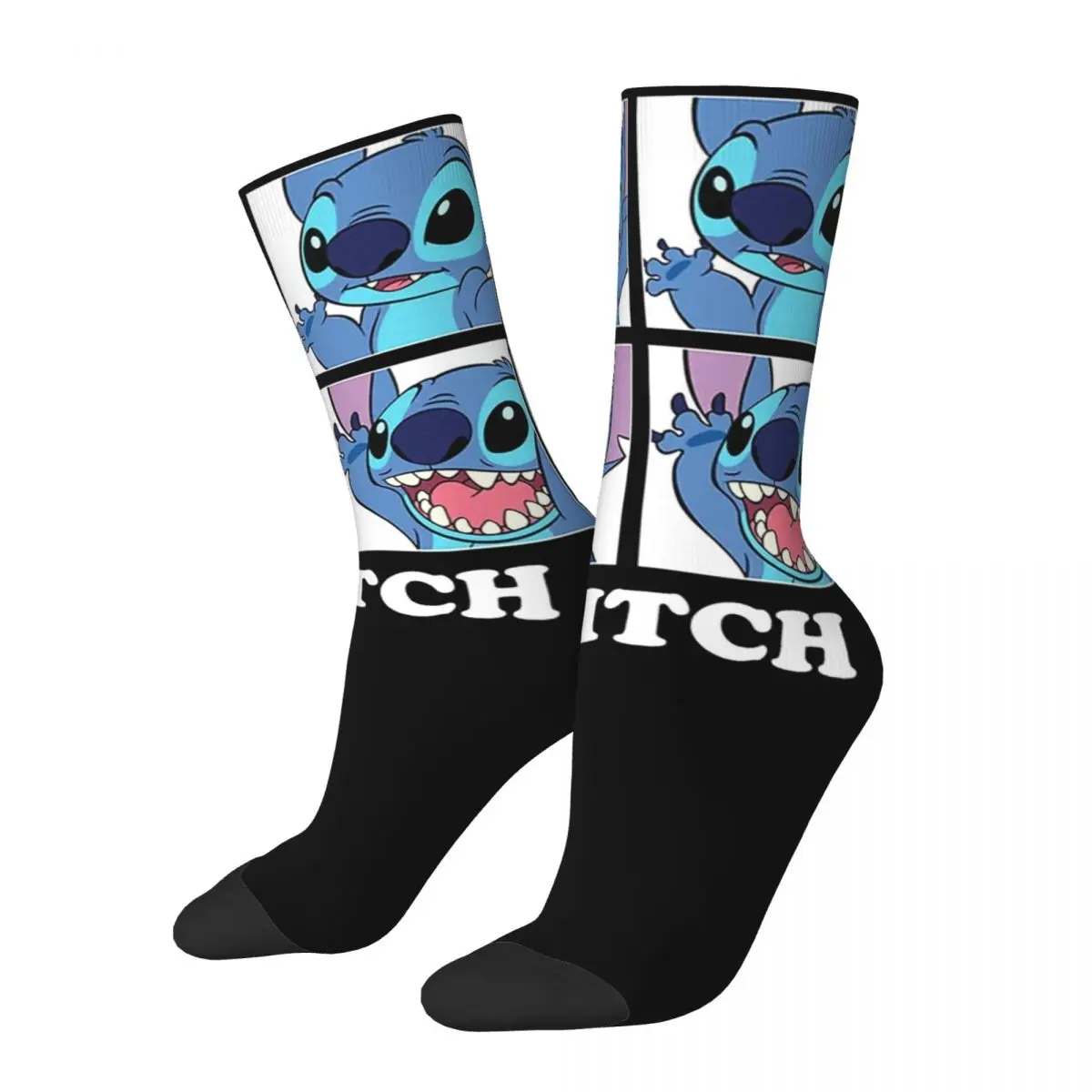 Men Women Kawaii Socks Cartoon Stitch Blocks Cute Accessories Soft Socks Suit For All Seasons