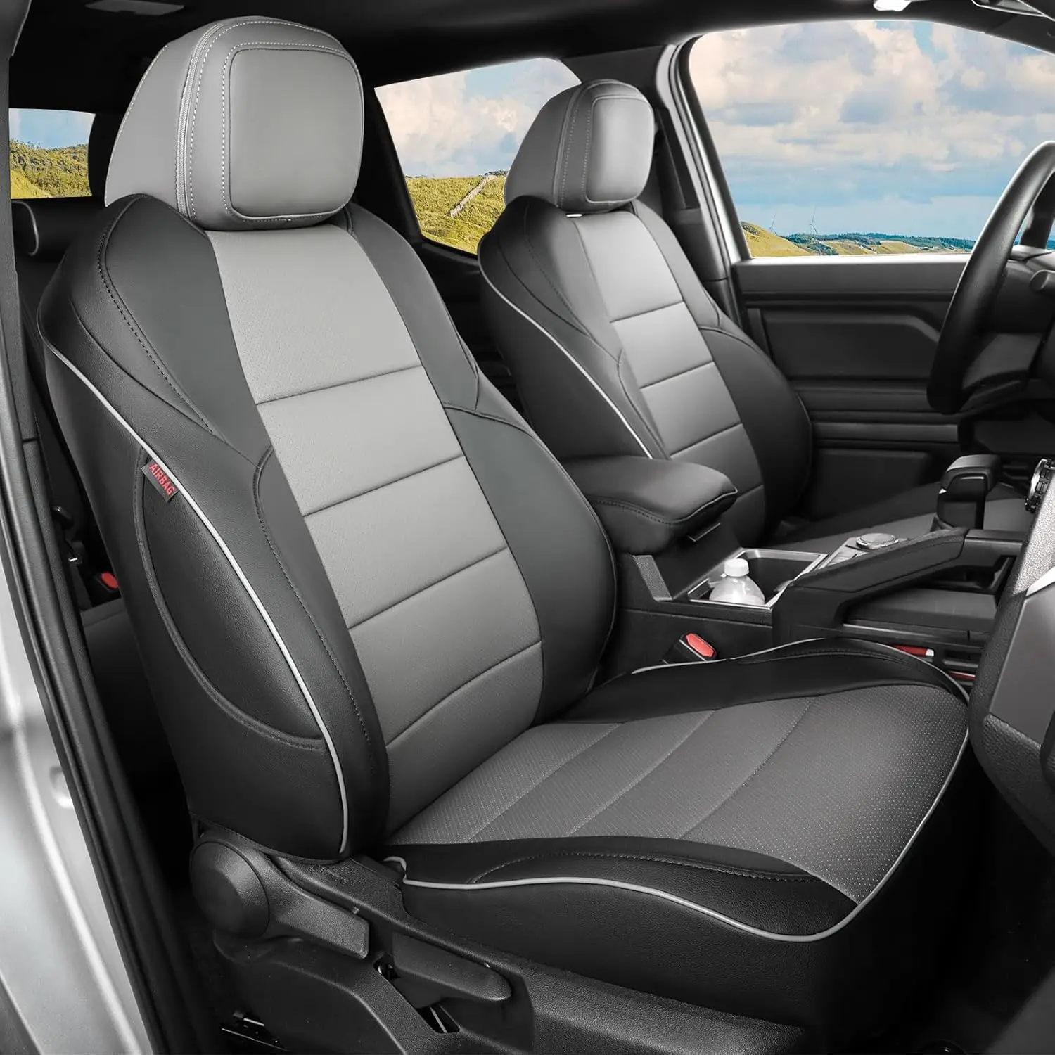 EKR  Tacoma Custom Fit Car Seat Covers Accessories Full Set For Toyota Tacoma Tacoma 2016-2026 DoubleCab/CrewCab SR/SR5/TRD Sport/TRD Off-Road/Limited Truck Faux Leather Universal Seat Covers