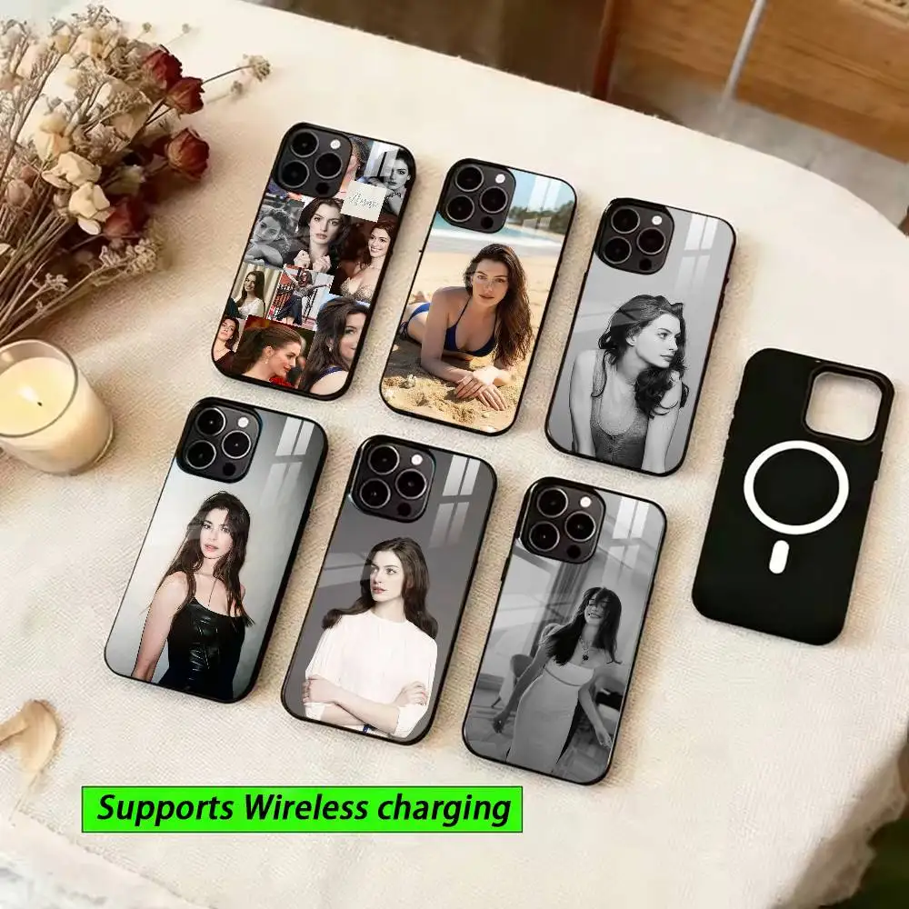 

Movie actress A-nne H-athaway Phone Case For iPhone15,16,17,14,13,12,11 Plus,Pro Magnetic For Wireless Charging