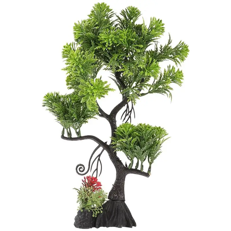 Modello di albero di simulazione dell'acquario Albero simulato Acquario Modello di acquario in plastica artificiale Decorazione paesaggistica dell'acquario