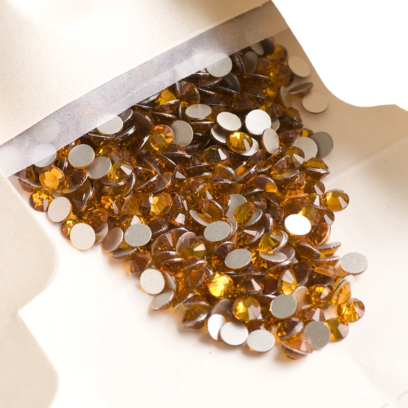 Neue Topaz Non-Hotfix Kristall-Strasssteine Pixie Flatback Klebstoff für DIY Nagelkunst, Kleidung, Taschen, Handwerk, Glas-Strass – Detail 8