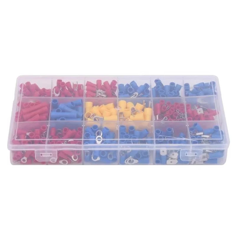 520PCS cold-pressed terminal block boxed ring-shaped fork-shaped spade-shaped color combination terminal