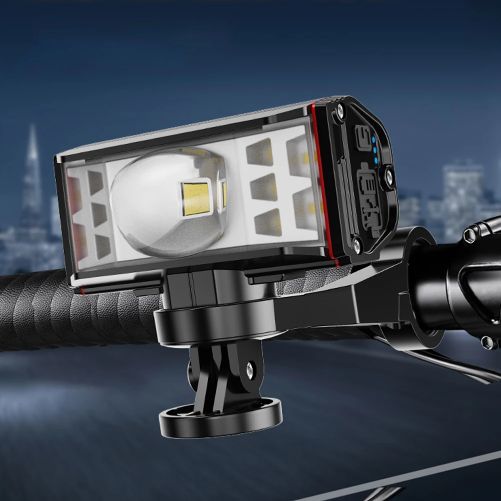 LED دراجة الجبهة ضوء USB قابلة للشحن الدراجة المقود مصباح يدوي مقاوم للماء دراجة خارجية المصباح لركوب الليل