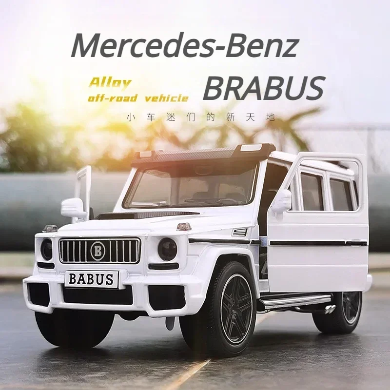 

Модифицированный внедорожный автомобиль Mercedes Benz BRABUS в масштабе 1:24, модель автомобиля из литого металлического сплава, со звуковой планкой, коллекционная детская игрушка в подарок