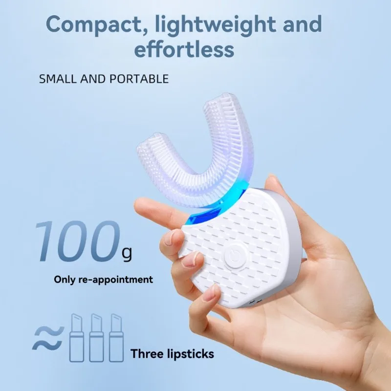 فرشاة أسنان كهربائية على شكل حرف A65T-U للبالغين لتبييض الأسنان-360 °   تنظيف الفم، حماية اللثة، تصميم بدون استخدام اليدين #5