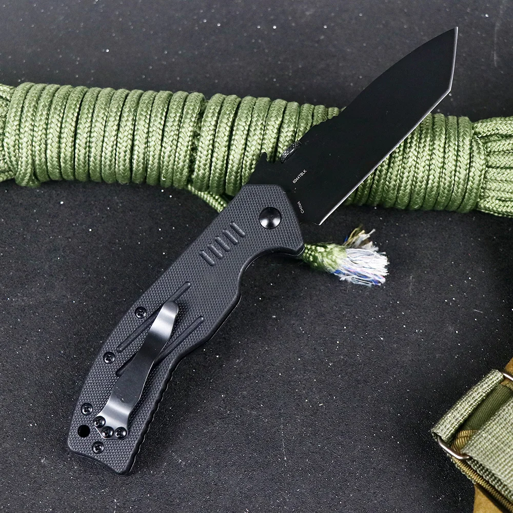 JUMCSONG OEM 6044TBLK CQC-8K  8Cr14MoV Steel Blade Folding Knife Outdoor Camping Hunting Pocket EDC Tool Knife