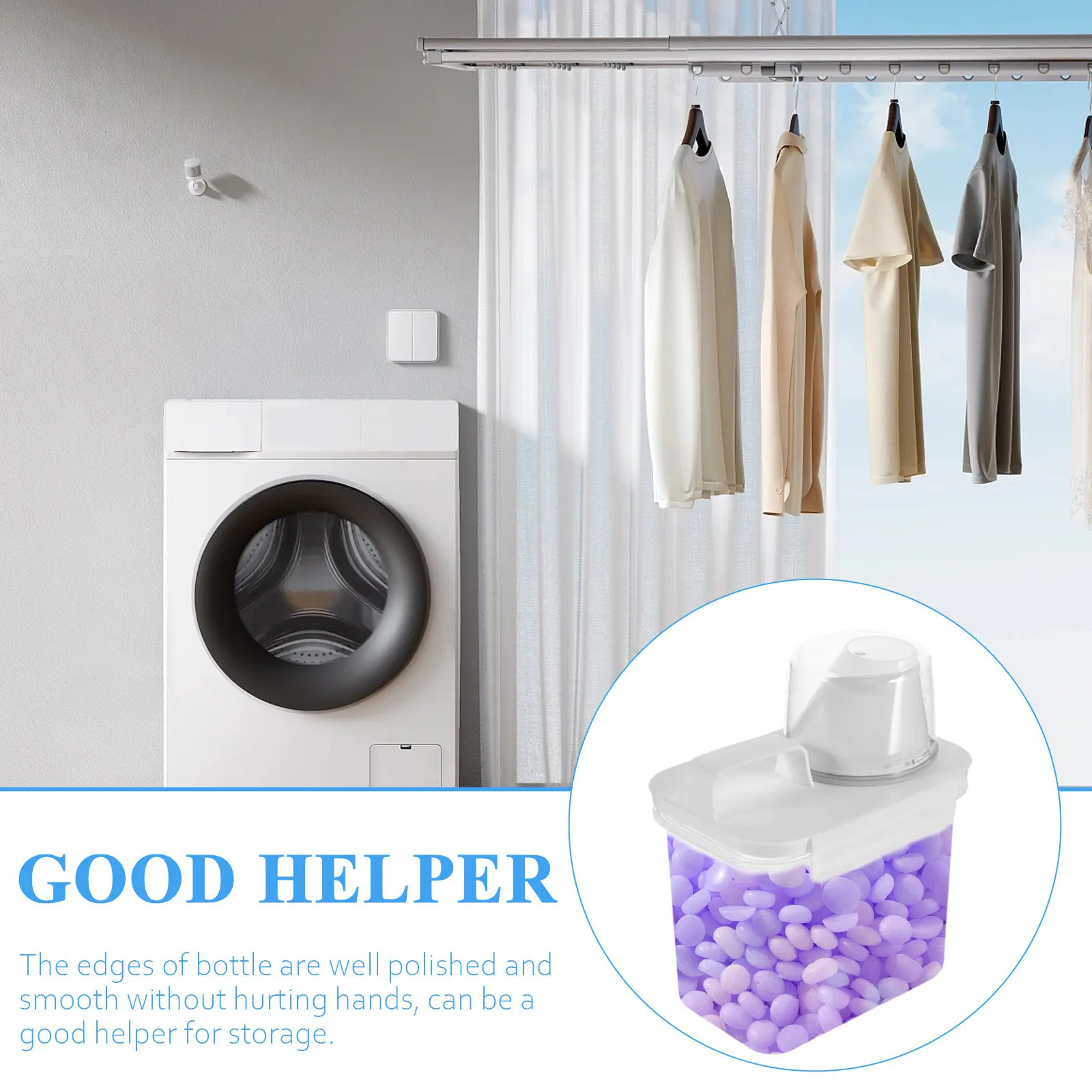 Empty Laundry Soap Container Dispenser for Bathroom Refillable Scent Beads Storage view 3
