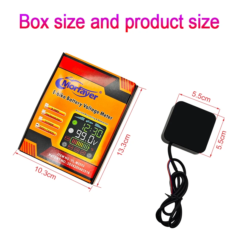 New Model 9-100V  Waterproof Electric Vehicle Battery Capacity Monitor Voltage Voltemeter Displayer