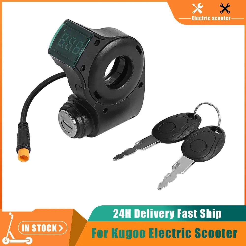 

Handlebar Lgnition Lock Key Thumb Throttle Voltmeter Digital Voltage Display Switch for KUGOO M4 Electric Scoote for XiaoMi M365