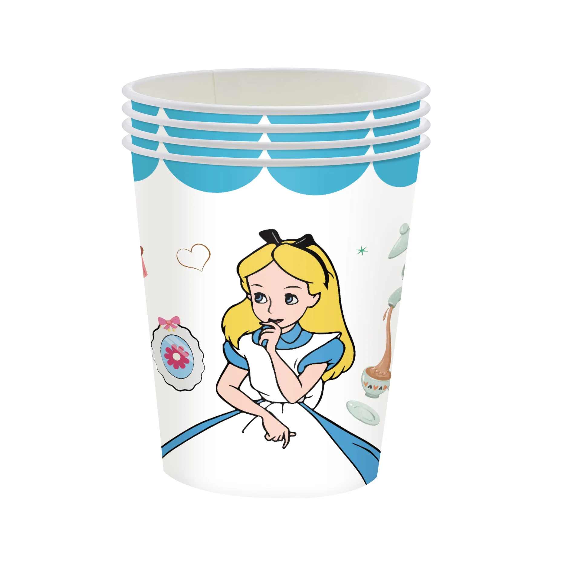 Disney Alice In Wonderland Girls Birthday Party Disposable Tableware Paper Plates Cups banner Decoration Party Wedding Decor