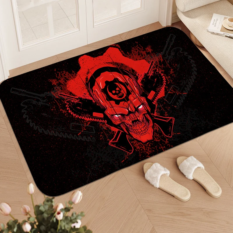 Washable Non-slip Rug A-Gears of Wars Aesthetic Kitchen Treadmill Rug Floor Mats Front Door Entrance Carpet for Bedroom Foot Mat