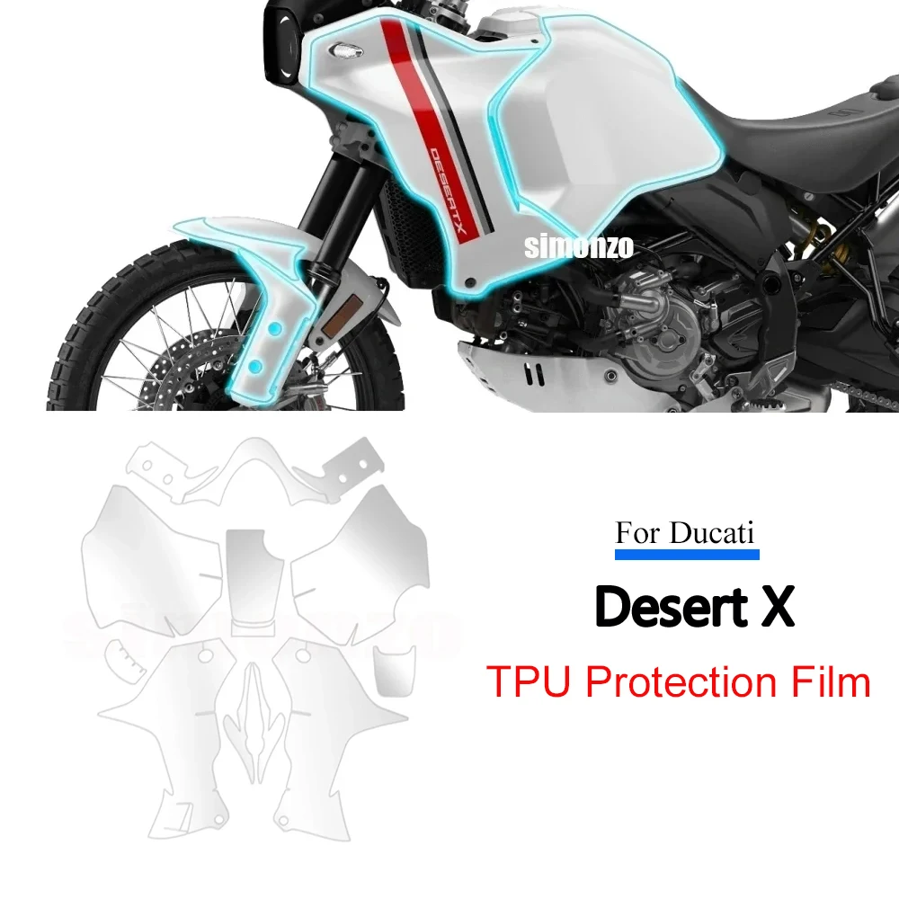 

TPU Motorcycle Protective Film For Ducati Desert-X 2023- PPF Anti-scratch Invisible Film Desert X Paint Protection Accessories