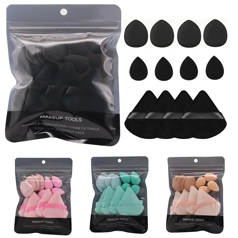 12pcs Makeup Sponge Soft Velvet Cosmetic Puff Beauty Egg Makeup Sponge Blender Foundation Mini Finger Puff Make Up Tools