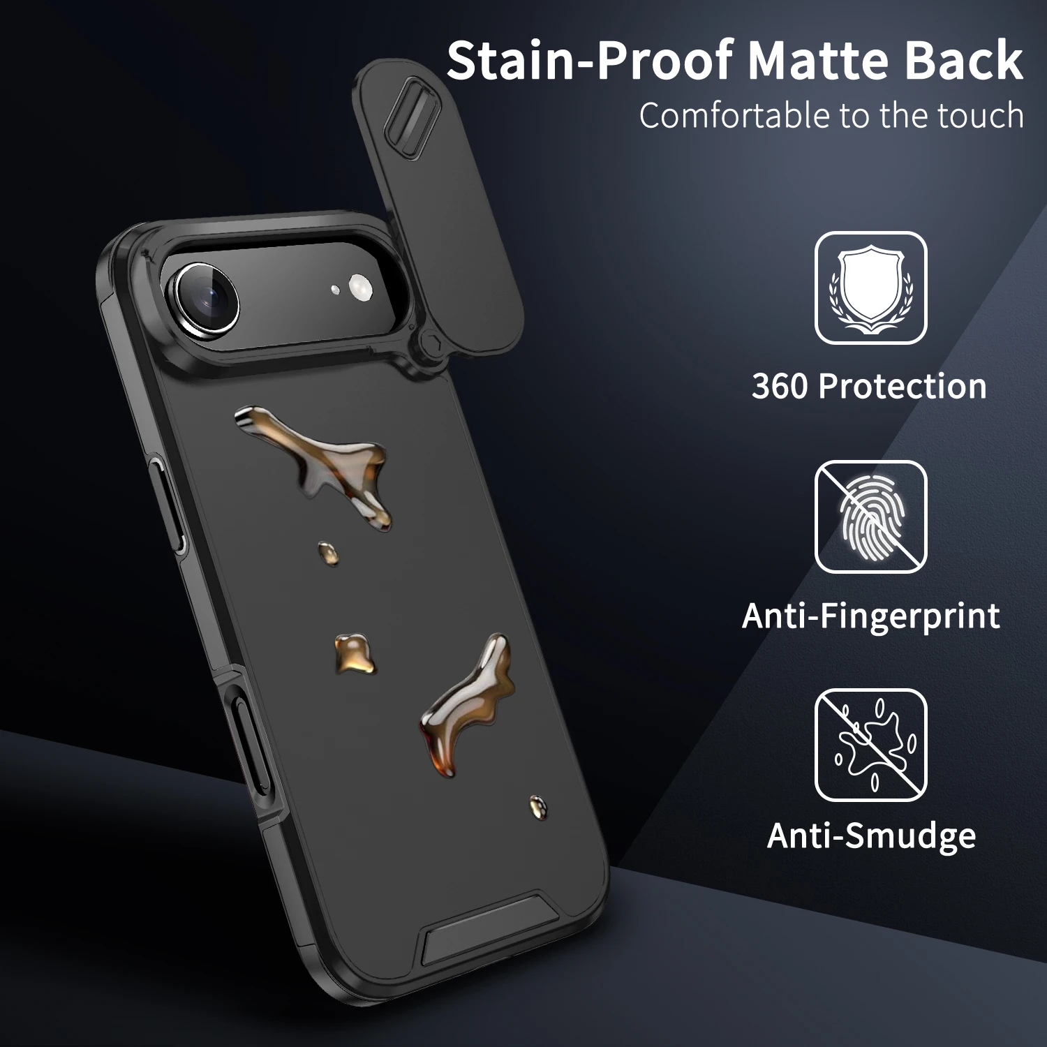 Funda protectora de lente de cámara con ventana deslizante, a prueba de golpes, para iPhone 17 Pro 17Air 15 14 16 17 Pro Max, cubierta dura híbrida, equipo para exteriores